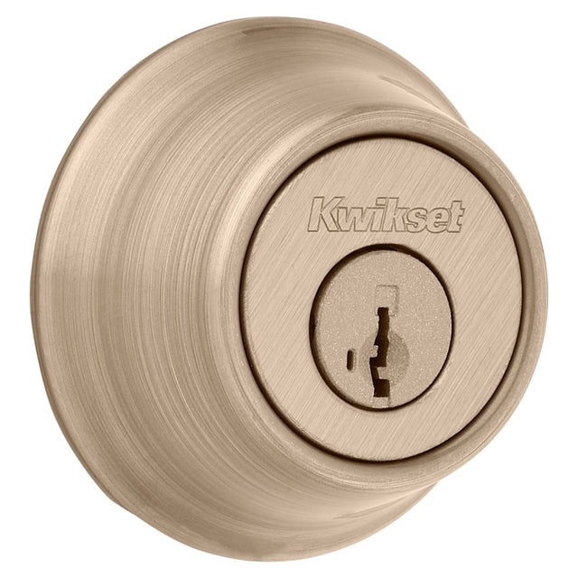 Kwikset 665 Series 665 5 SMT Deadbolt, 3 Grade, Keyed Key, Zinc, Antique Brass, 2-3/8, 2-3/4 in Backset