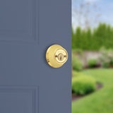 Kwikset 665 Series 665 3 SMT Deadbolt, 3 Grade, Keyed Key, Zinc, Polished Brass, 2-3/8 to 2-3/4 in Backset