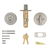 Kwikset 660 Series 660 15 SMT Deadbolt, Traditional, 3 Grade, Keyed Key, Zinc, Satin Nickel, 2-3/8 to 2-3/4 in Backset