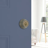 Kwikset 660 Series 6605SMTCPRCALK6 Deadbolt, 3 Grade, 1-Sided Key, Antique Brass, 2-3/8 to 2-3/4 in Backset, KW1 Keyway