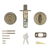 Kwikset 660 Series 6605SMTCPRCALK6 Deadbolt, 3 Grade, 1-Sided Key, Antique Brass, 2-3/8 to 2-3/4 in Backset, KW1 Keyway