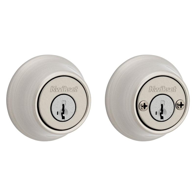 Kwikset 665 Series 665 15 SMT Deadbolt, 3 Grade, Keyed Key, Zinc, Satin Nickel, 2-3/8 to 2-3/4 in Backset
