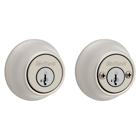 Kwikset 665 Series 665 15 SMT Deadbolt, 3 Grade, Keyed Key, Zinc, Satin Nickel, 2-3/8 to 2-3/4 in Backset