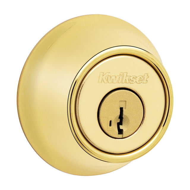 Kwikset 660 Series 660M 3 SMT CP RCS K6 Deadbolt, 3 Grade, Keyed Key, Zinc, Polished Brass, 2-3/8 to 2-3/4 in Backset