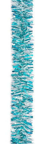 Holidaytrims 3581109 Garland, 10 ft L, PVC, Silver Holo/Snow/Teal, Indoor, Pack of 12