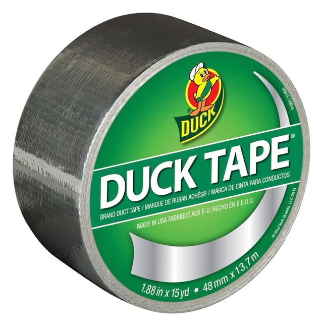 Duck 1303158 Duct Tape, Chrome, 8 mil Thick, 15 yd L, 1.88 in W