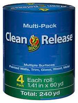 Duck 240460 Painter's Tape, 60 yd L, 1.41 in W, Blue