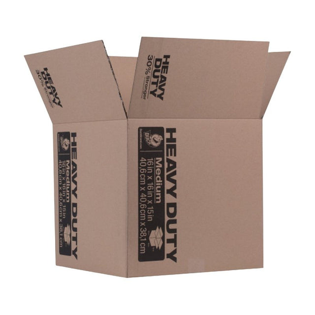 Duck 280728 Packing Box, 15 in L, 16 in W, 42 lb Capacity, Kraft, Brown