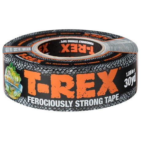 T-Rex 242949 Duct Tape, 30 yd L, 1.88 in W, Cloth/Polyethylene Backing, Gun Metal Gray