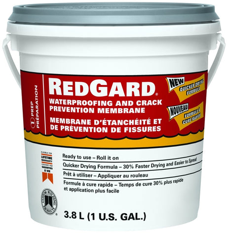CUSTOM REDGARD CLQWAF1-2 Waterproofing and Crack Prevention, Liquid, Red, 1 gal, Pail, Pack of 2