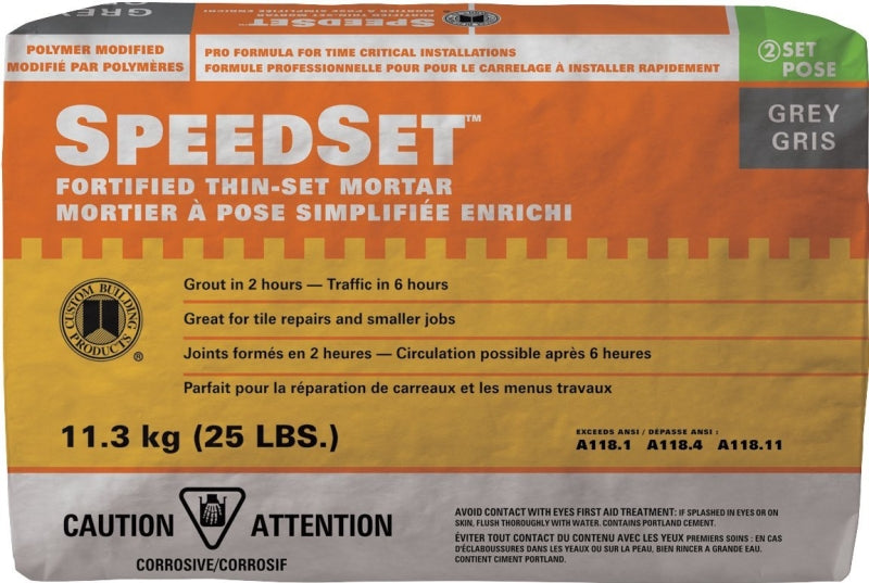 Custom CSDS25 Thin-Set Mortar, Gray, Powder, 25 lb, Bag