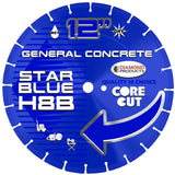 Diamond Products Star Blue 92398 High-Speed Blade, 12 in Dia, Universal Arbor, High-Speed Diamond Cutting Edge