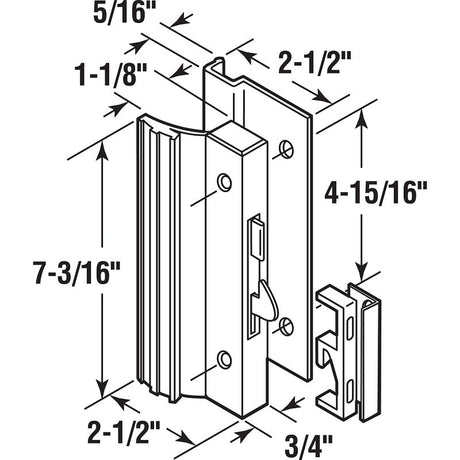 Prime-Line C 1001 Handleset, Aluminum, Anodized