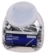 Vulcan LA-019 Tire Gauge, 10 to 50 psi, Steel Gauge Case, Pack of 45