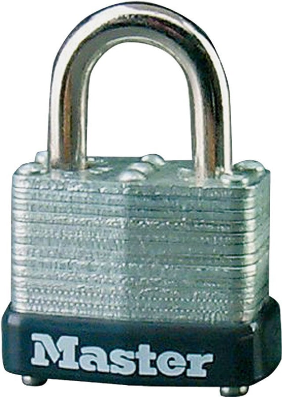 Master Lock 22T Padlock, Keyed Alike Key, 1/4 in Dia Shackle, 5/8 in H Shackle, Steel Shackle, Steel Body, Laminated