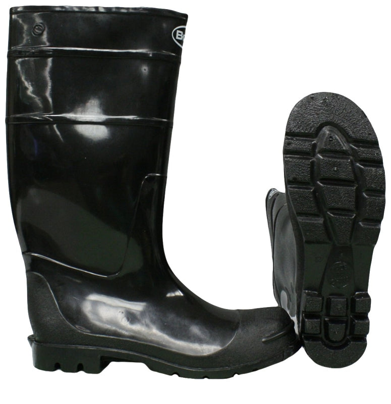 Boss 2KP2001 10 Knee Boots, Over-the-Sock, 10, Black, PVC, Plain Toe
