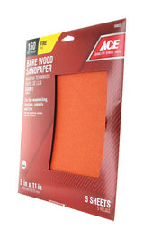Ace 11 in. L X 9 in. W 150 Grit Aluminum Oxide Sandpaper 5 pk, Pack of 10