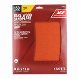 Ace 11 in. L X 9 in. W 150 Grit Aluminum Oxide Sandpaper 5 pk, Pack of 10