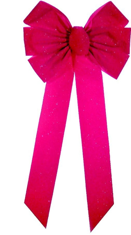 Holidaytrims 6072 Christmas Specialty Decoration, 1 in H, Glitter Bow, Velvet, Red, Pack of 36