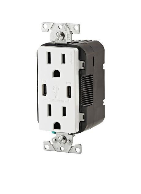 DPX OUTLET TR 2 USB-C WHT 15A