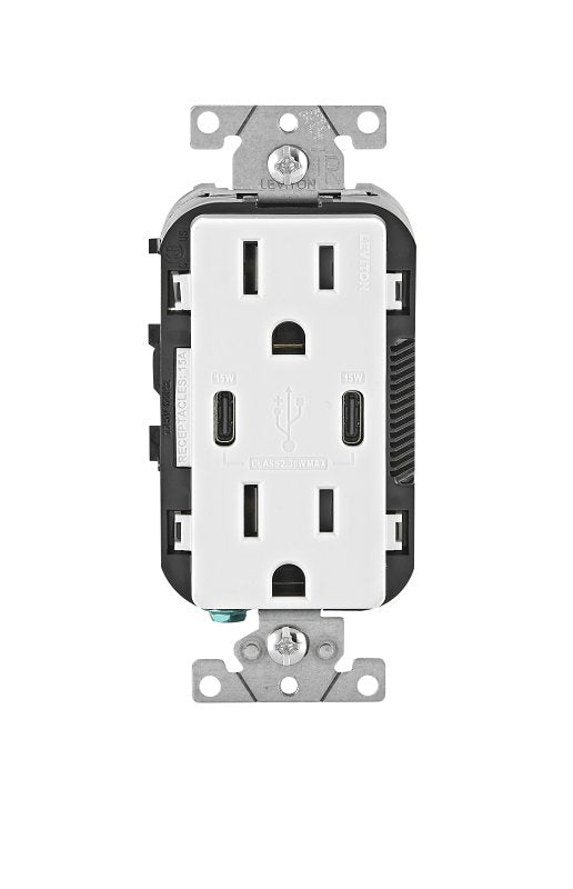 DPX OUTLET TR 2 USB-C WHT 15A