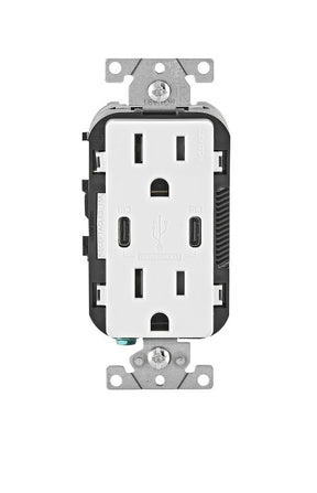 DPX OUTLET TR 2 USB-C WHT 15A