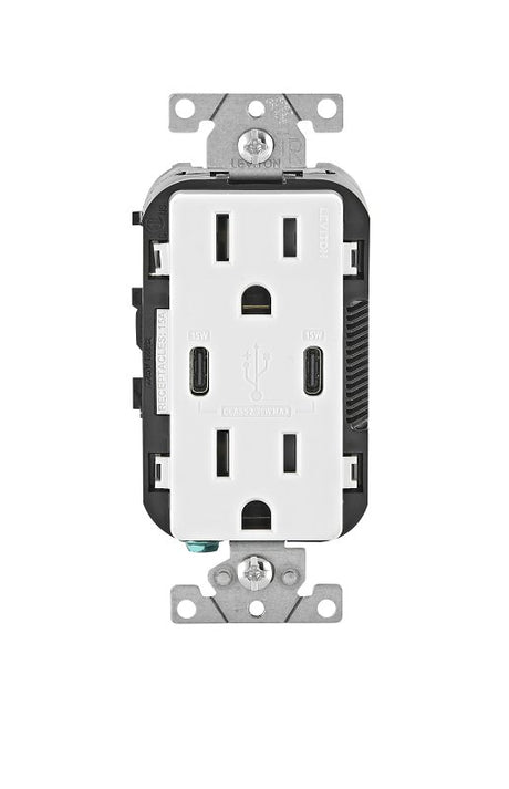 DPX OUTLET TR 2 USB-C WHT 15A