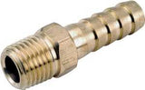 Anderson Metals 757001-0302 Hose Adapter, 3/16 x 1/8 in, Barb x MPT, Brass, Pack of 5