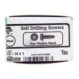 HILLMAN No. 12-14 X 1 in. L Hex Hex Washer Head Sheet Metal Screws 100 pk