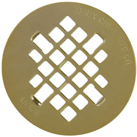 Sioux Chief 4-1/4 in. Polished Round Brass Drain Grate