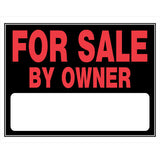 HILLMAN English Black For Sale Sign 15 in. H X 22 in. W, Pack of 6