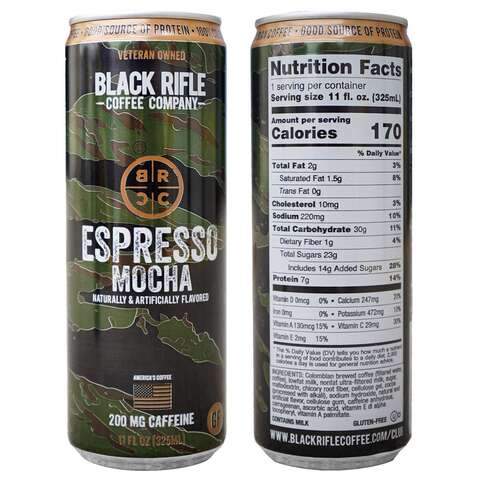 Black Rifle Coffee Company RTD Espresso Mocha Espresso Coffee 1 pk, Pack of 12