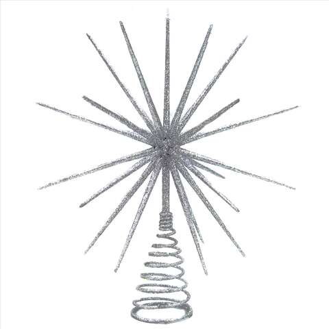 Celebrations Home Silver Burst Tree Topper 14 in.