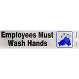 HILLMAN English Silver Health Safety Decal 2 in. H X 8 in. W, Pack of 6