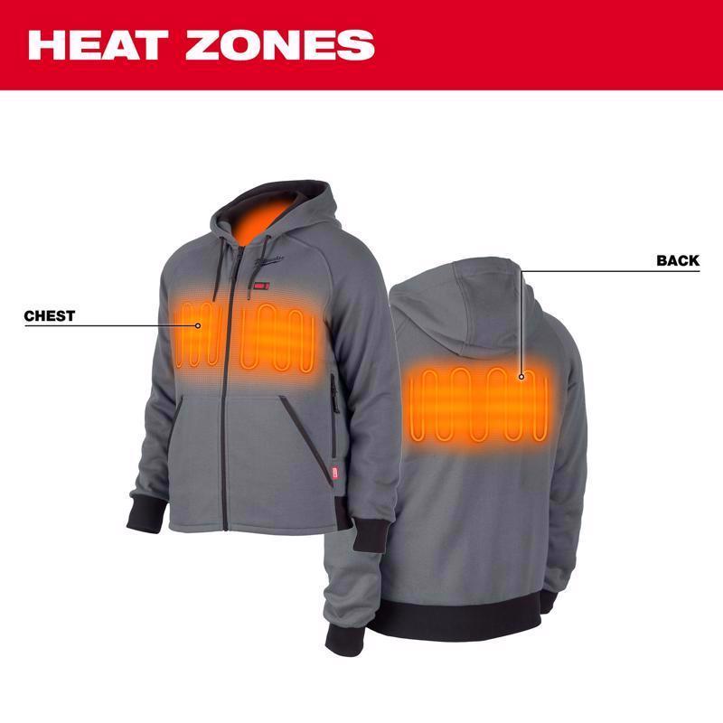 Milwaukee M12 M Long Sleeve Men's Full-Zip Heated Hoodie Kit Gray