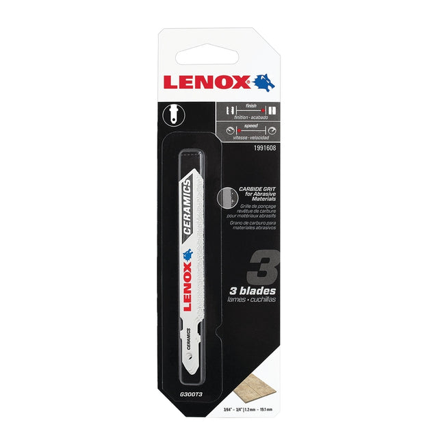 Lenox 3-1/2 in. Carbide Grit T-Shank Abrasive Materials Jig Saw Blade 3 pk