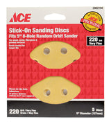 Ace 5 in. Aluminum Oxide Adhesive Sanding Disc 220 Grit Very Fine 5 pk, Pack of 5