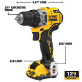DeWalt 12V MAX XTREME Cordless Brushless 2 Tool Compact Drill and Impact Driver Kit