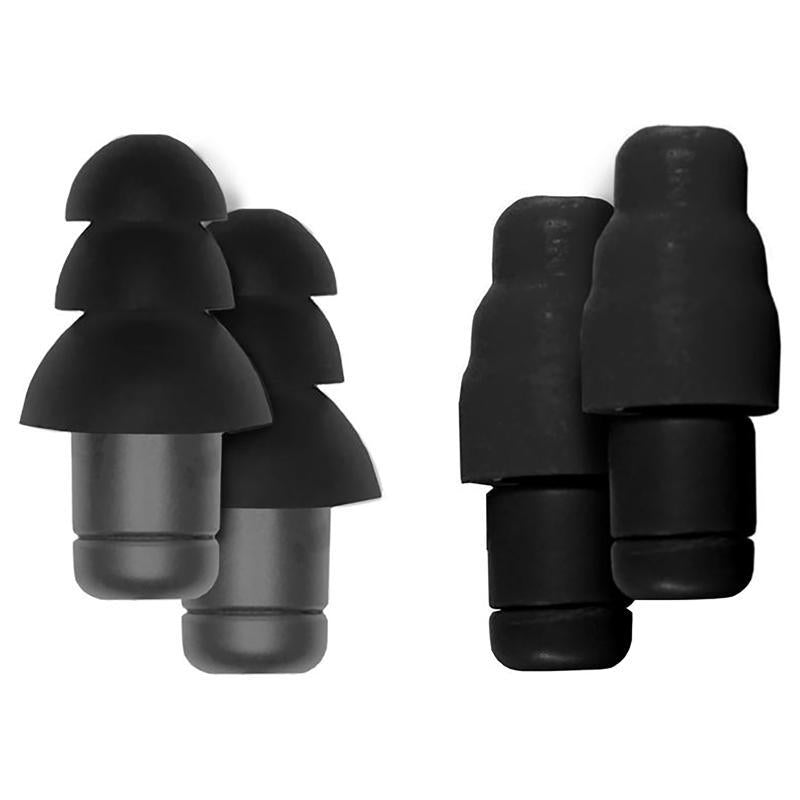 Plugfones Dynamics 29 dB Nylon/Silicone/Soft Foam Tri-flange Hearing Protector Black/Gray 2 pair