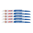 Lenox LUMBERWOLF 9 in. Bi-Metal Reciprocating Saw Blade 6 TPI 5 pk
