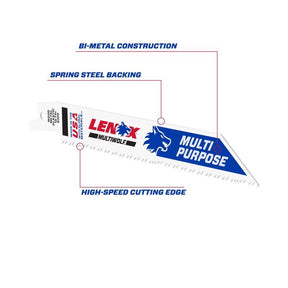 Lenox MULTIWOLF 6 in. Bi-Metal WAVE EDGE Reciprocating Saw Blade 10 TPI 1 pk