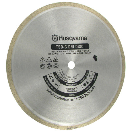 Husqvarna Tacti-Cut Dri Disc 10 in. D X 5/8 in. Diamond Continuous Rim Diamond Saw Blade 1 pk