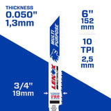 Lenox MULTIWOLF 6 in. Bi-Metal WAVE EDGE Reciprocating Saw Blade 10 TPI 25 pk