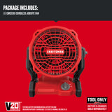 Craftsman V20 14 in. H 3 speed Cordless Jobsite Fan