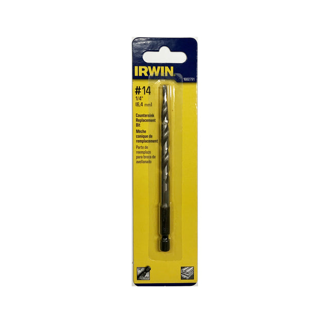 Irwin #14 X 1/4 in. D X 5.2 in. L High Speed Steel Countersink Replacement Bit 1 pc