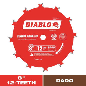 Diablo 8 in. D X 5/8 in. TiCo Hi-Density Carbide Stacked Dado Saw Blade Set 12 teeth 1 pk