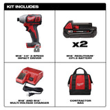 Milwaukee M18 1/4 in. Cordless Brushed Impact Driver Kit (Battery & Charger)