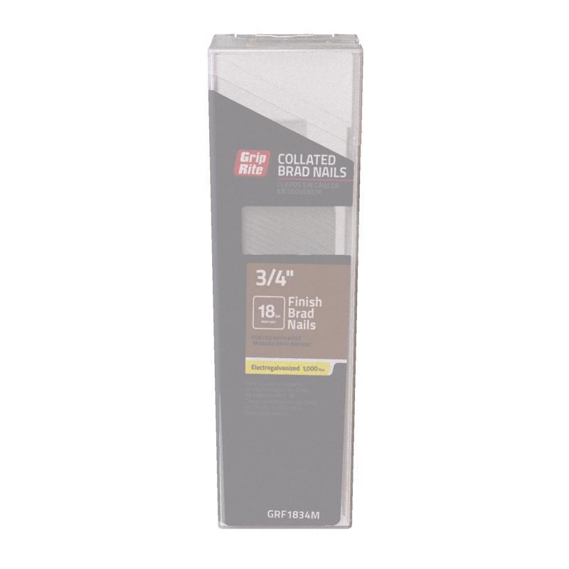 Grip-Rite 3/4 in. L X 18 Ga. Straight Strip Electro Galvanized Finish Nails 1000 pk, Pack of 5