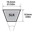 Mitsuboshi Super KB Standard V-Belt 0.63 in. W X 58 in. L For Riding Mowers