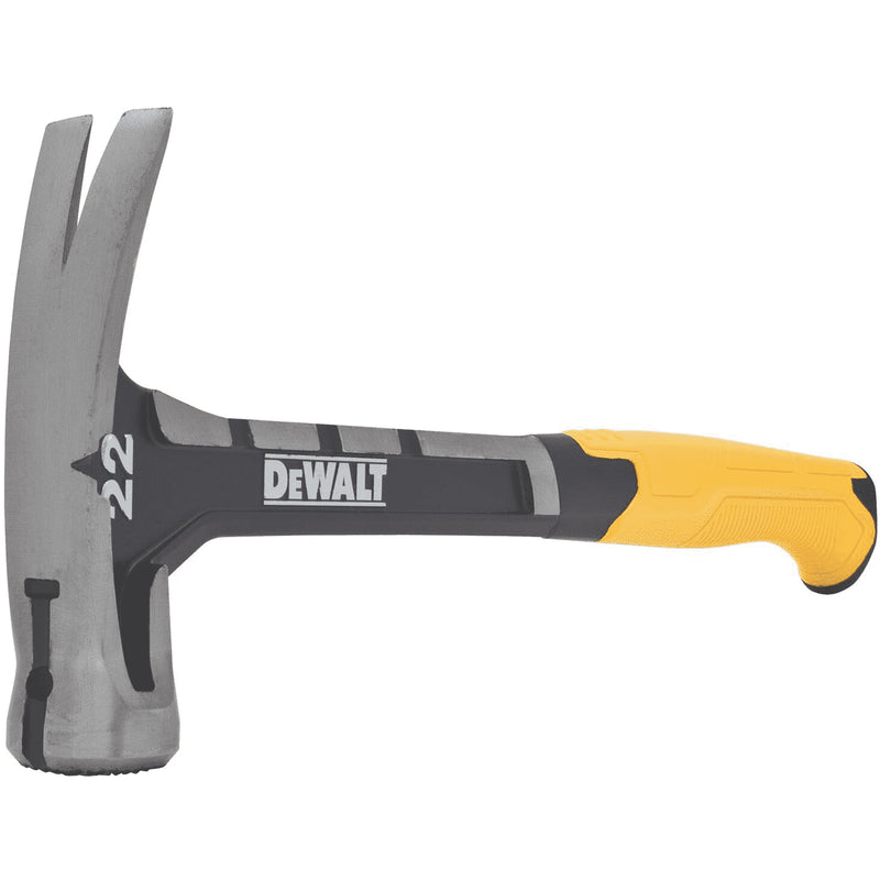 DeWalt 22 oz Checkered Face Claw Hammer 14 in. Steel Handle, Pack of 2
